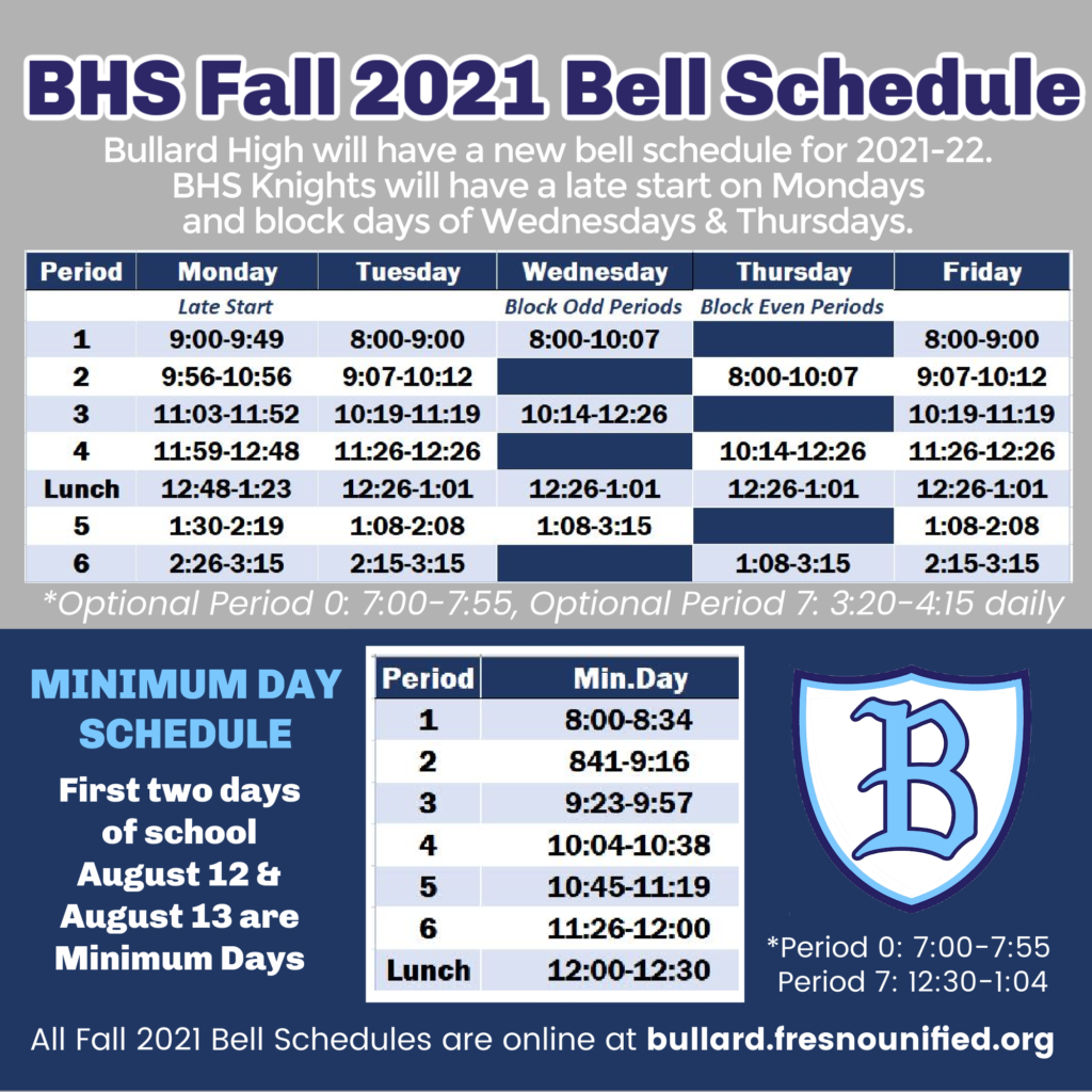 Fresno Unified Calendar 2022 2023 Bullard High School Counseling | Home Of The Knights